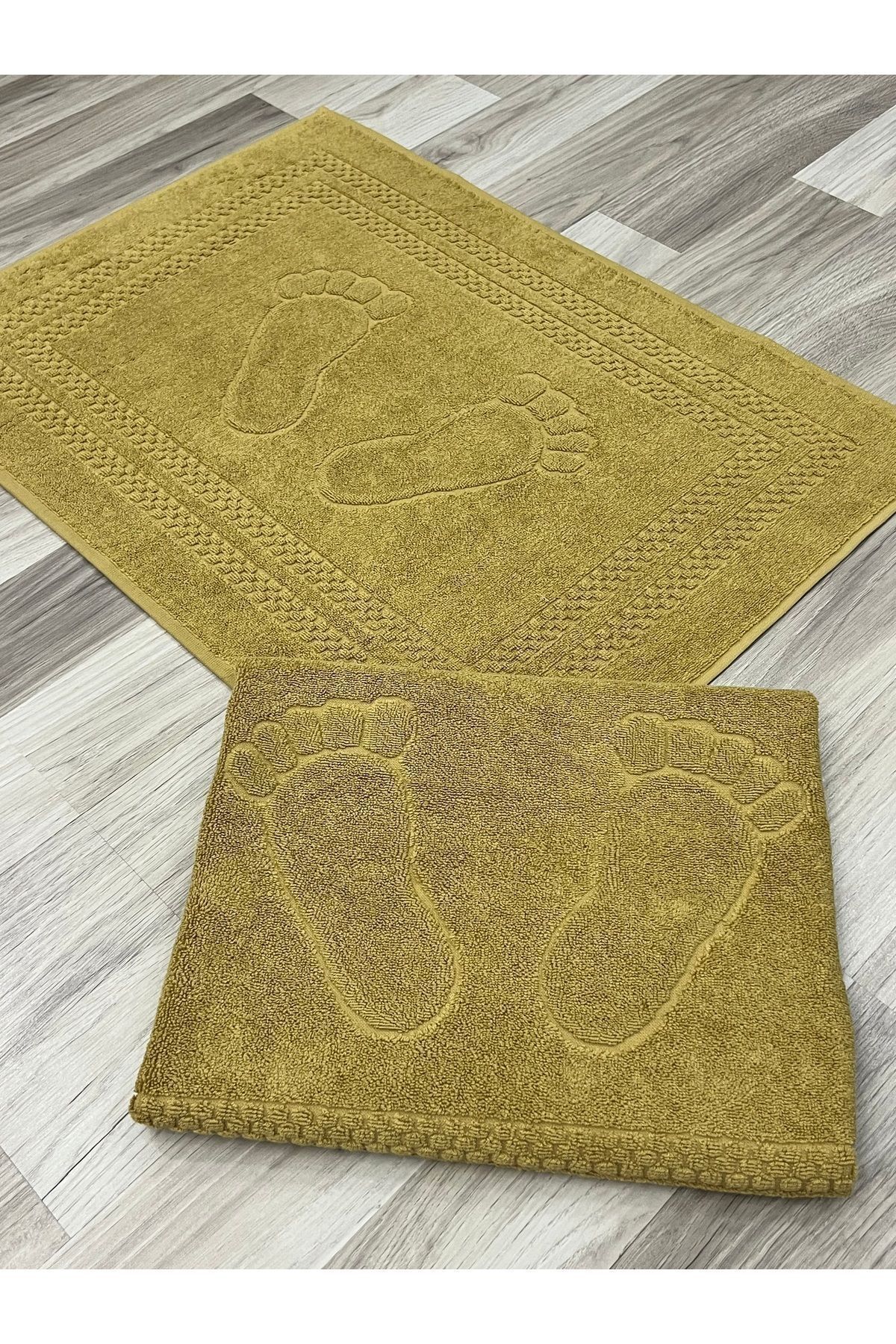 AYHANHOME Ayak Izi Desenli %100 Pamuk Ayak Havlusu 2'li 50x70 Cm - Görsel 2