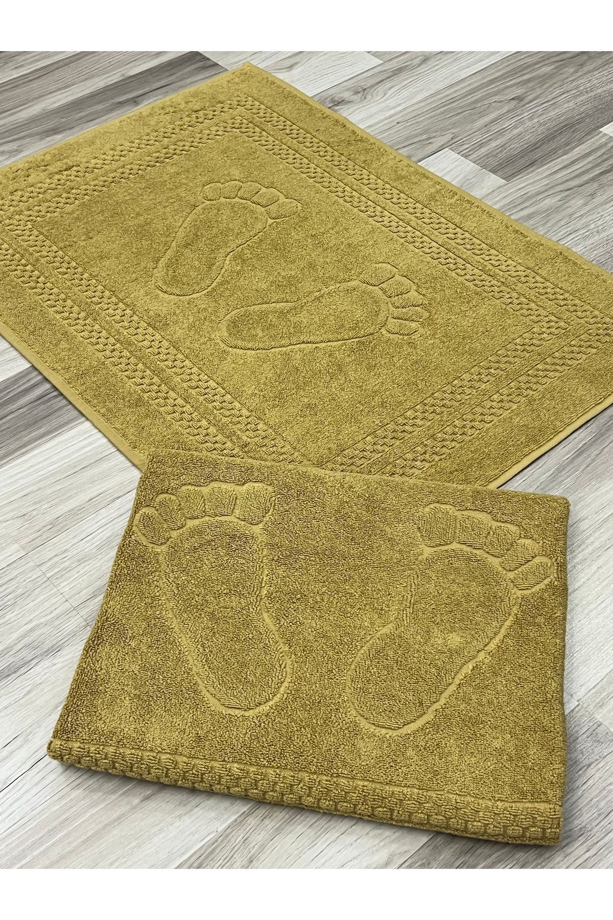 AYHANHOME Ayak Izi Desenli %100 Pamuk Ayak Havlusu 2'li 50x70 Cm - Görsel 3