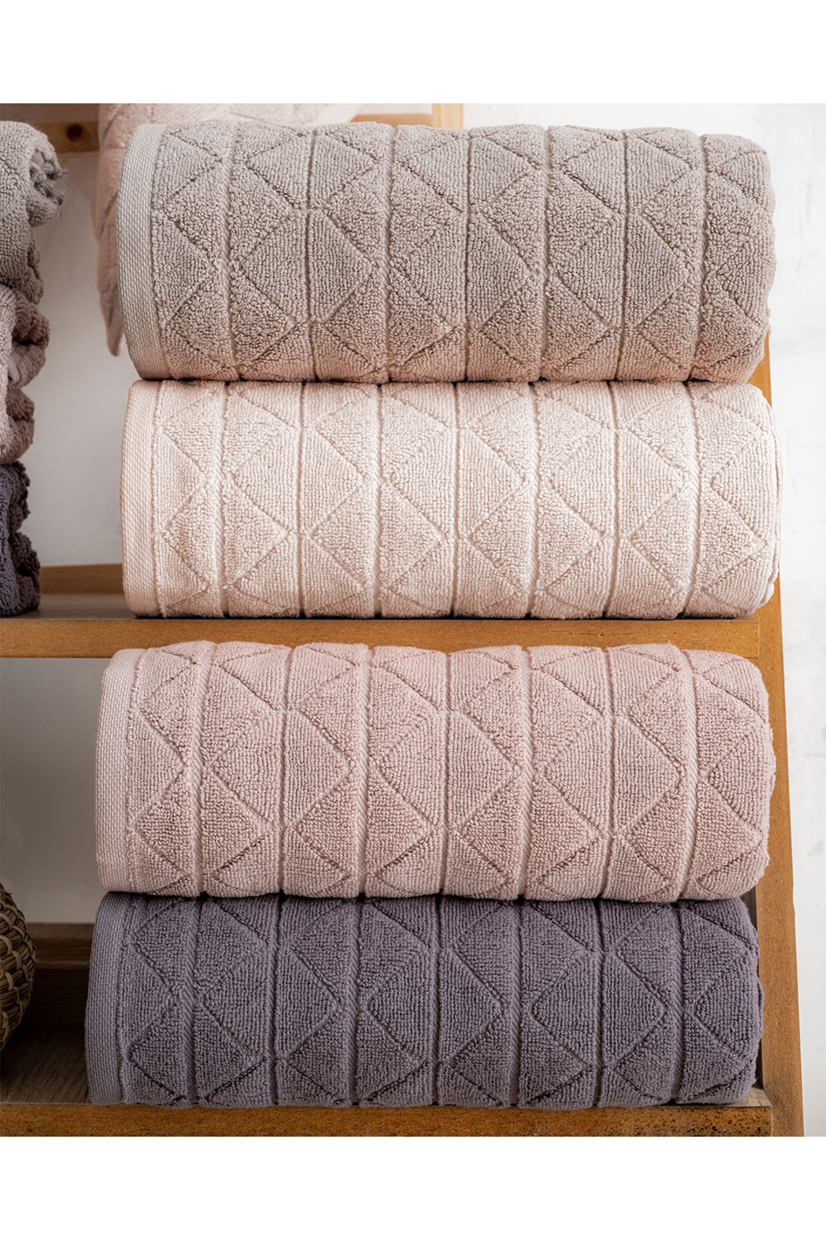 Hazangülü Buldan Üretimi Çeyizlik Deluxe Jakarlı Royal 4'lü El/Yüz Havlusu I 50x90 - Görsel 2