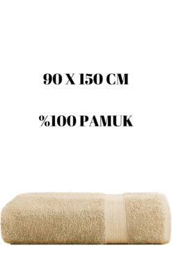 KAYABEY HOME Kahverengi Büyük Boy Banyo Duş Vücut Havlusu % 100 Pamuk Çizgi Desenli 90 X 150 Cm 500 gram Bir Adet