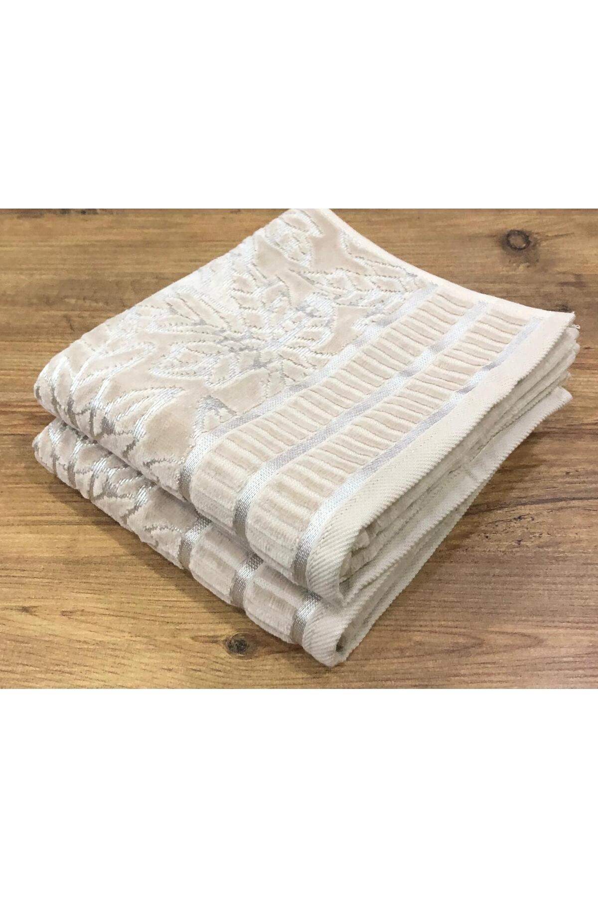 ROYAM 2 Li Yoncagül %100 Pamuk Kadife Extra Yumuşak El Yüz Havlusu - Görsel 2