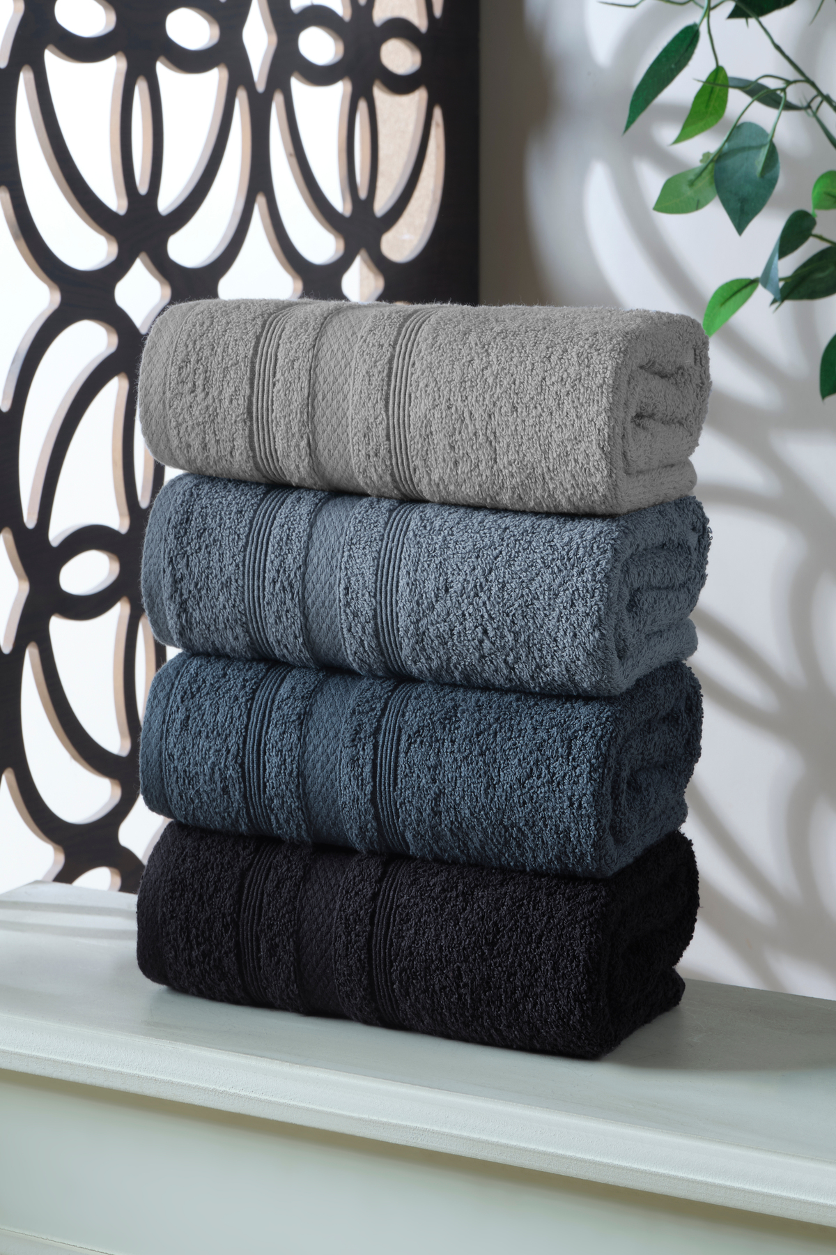 DNZGÜLCAN Lera 4'lü 50x90 Havlu Seti El Yüz Havlusu %100 Pamuk