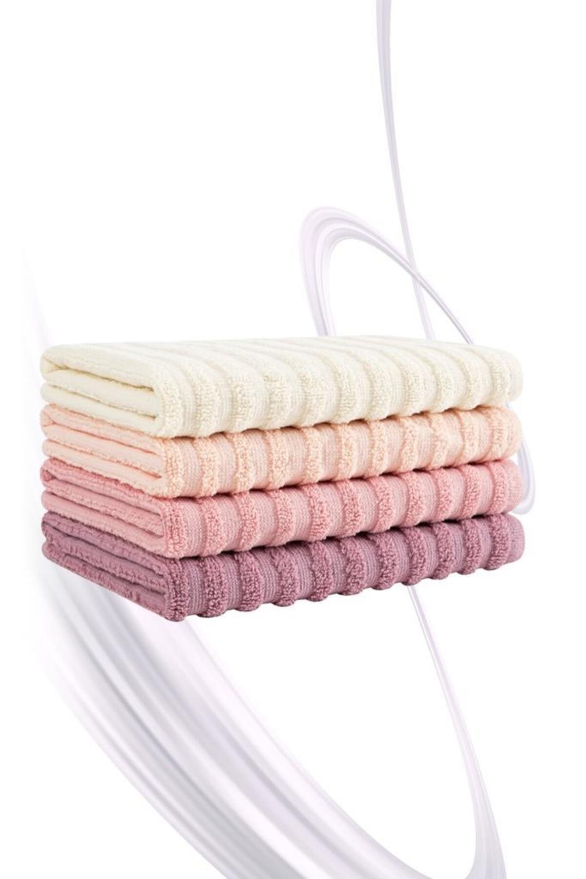 Karna Home Mutfak Havlu Şal Seti 4 lü Ramla SoftLine Çizgili Dokuma Renkli - 40x65 cm - Görsel 2