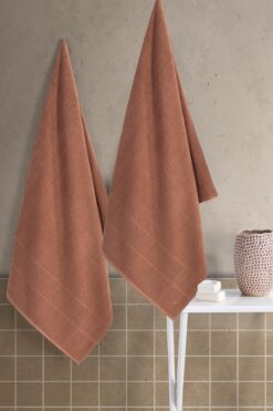 Zeynep Tekstil Royal | 70x140 Cm 2'Li Banyo Havlu Seti, %100 Pamuklu Havlu Takımı