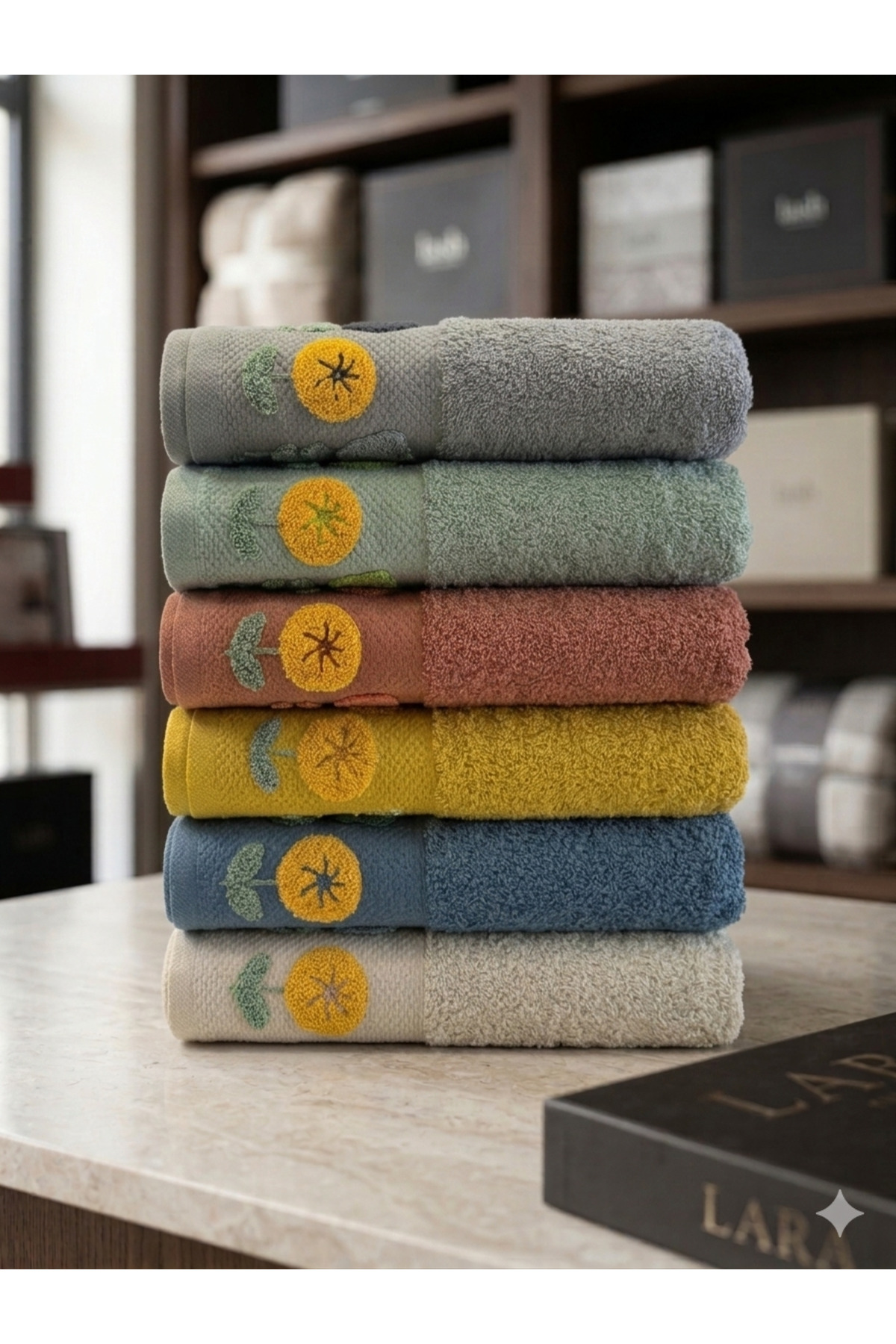 Vannes Home Punch Nakış Detaylı 2'li El ve Yüz Havlusu Yumuşak Dokulu %100 Pamuk 50x90 cm Çift 2 Adet - Görsel 2