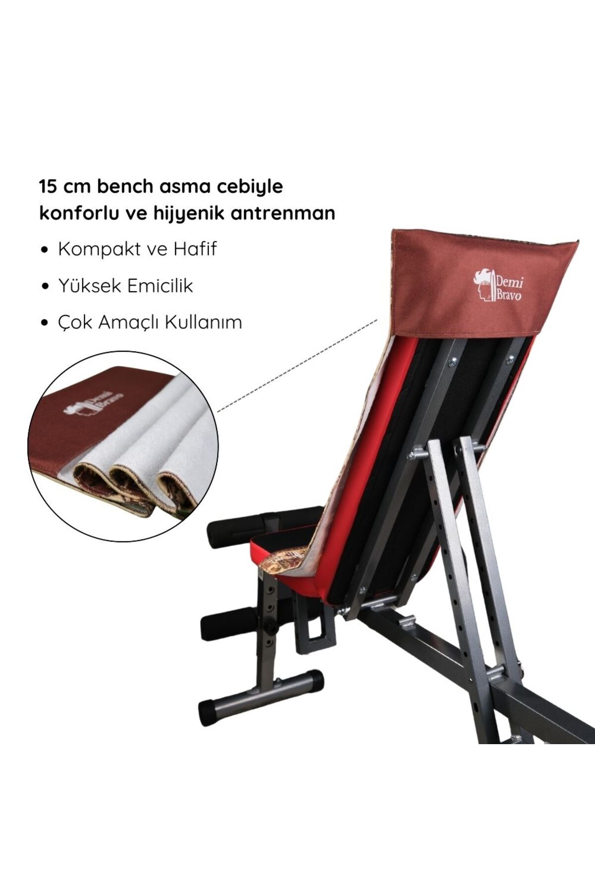 DEMİ BRAVO Özel Tasarım Cepli Pamuk Spor Havlusu - Kurtbay - Görsel 2