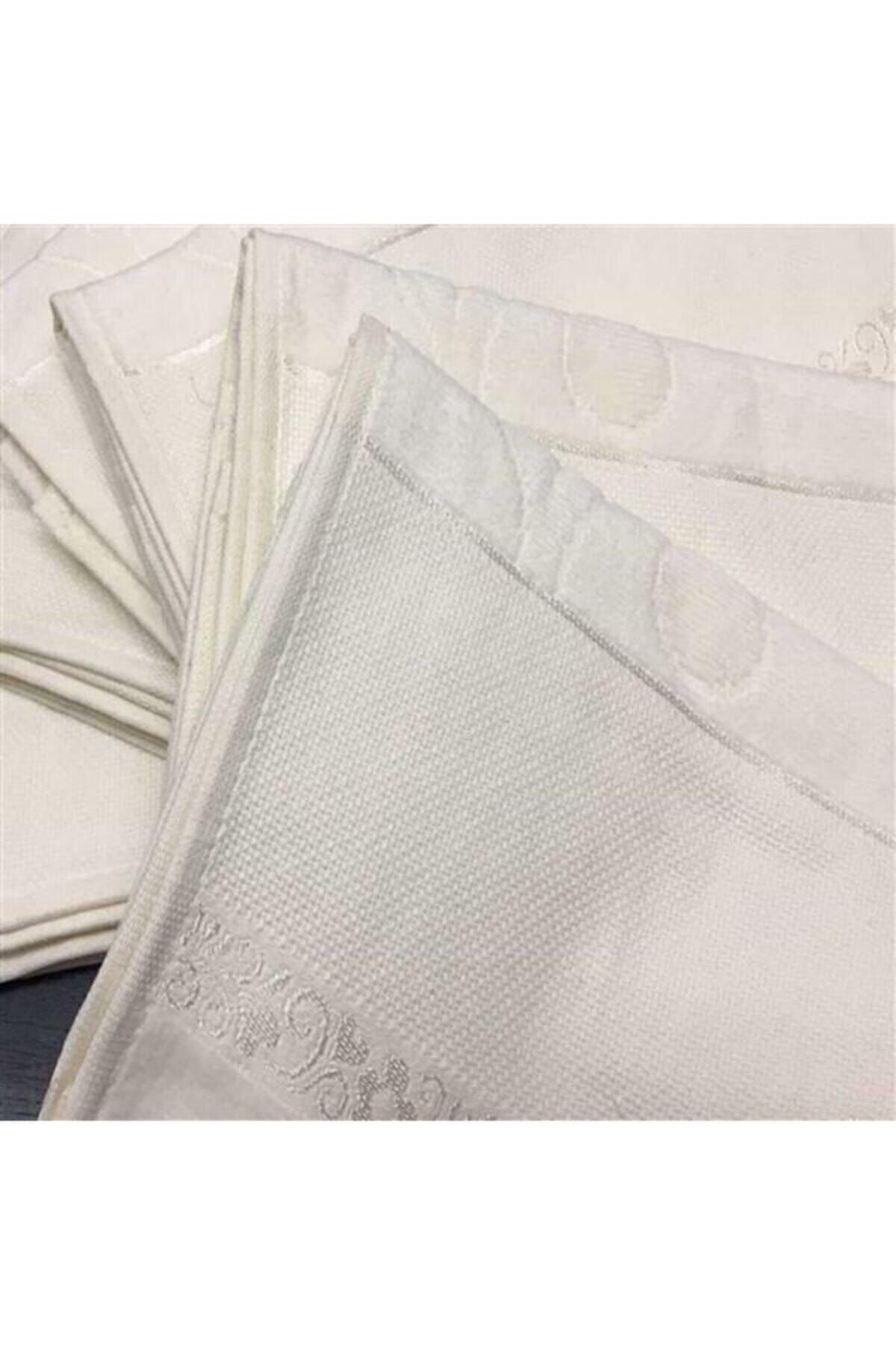 AYHANHOME Etamin Kanavice Işlemelik Saçaklı 6 Adet Krem 30x50 Mutfak Havlusu - Görsel 2