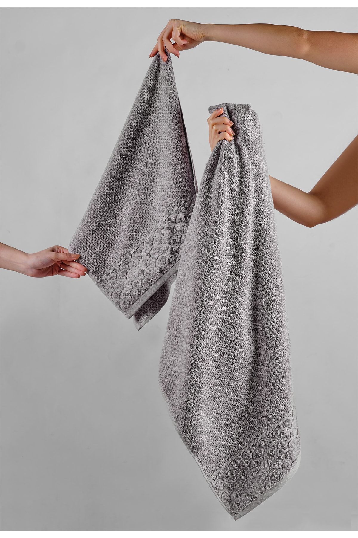 Soley | Alana | Extra Yumuşak Pamuk Pirinç Örgü 4'lü Havlu Seti - Görsel 2