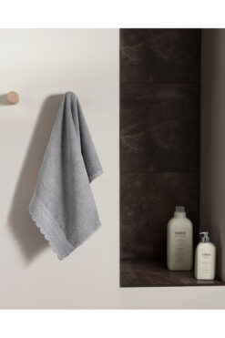 Madame Coco Analisa %100 Pamuk Yüz Havlusu - Gri - 50x70 cm