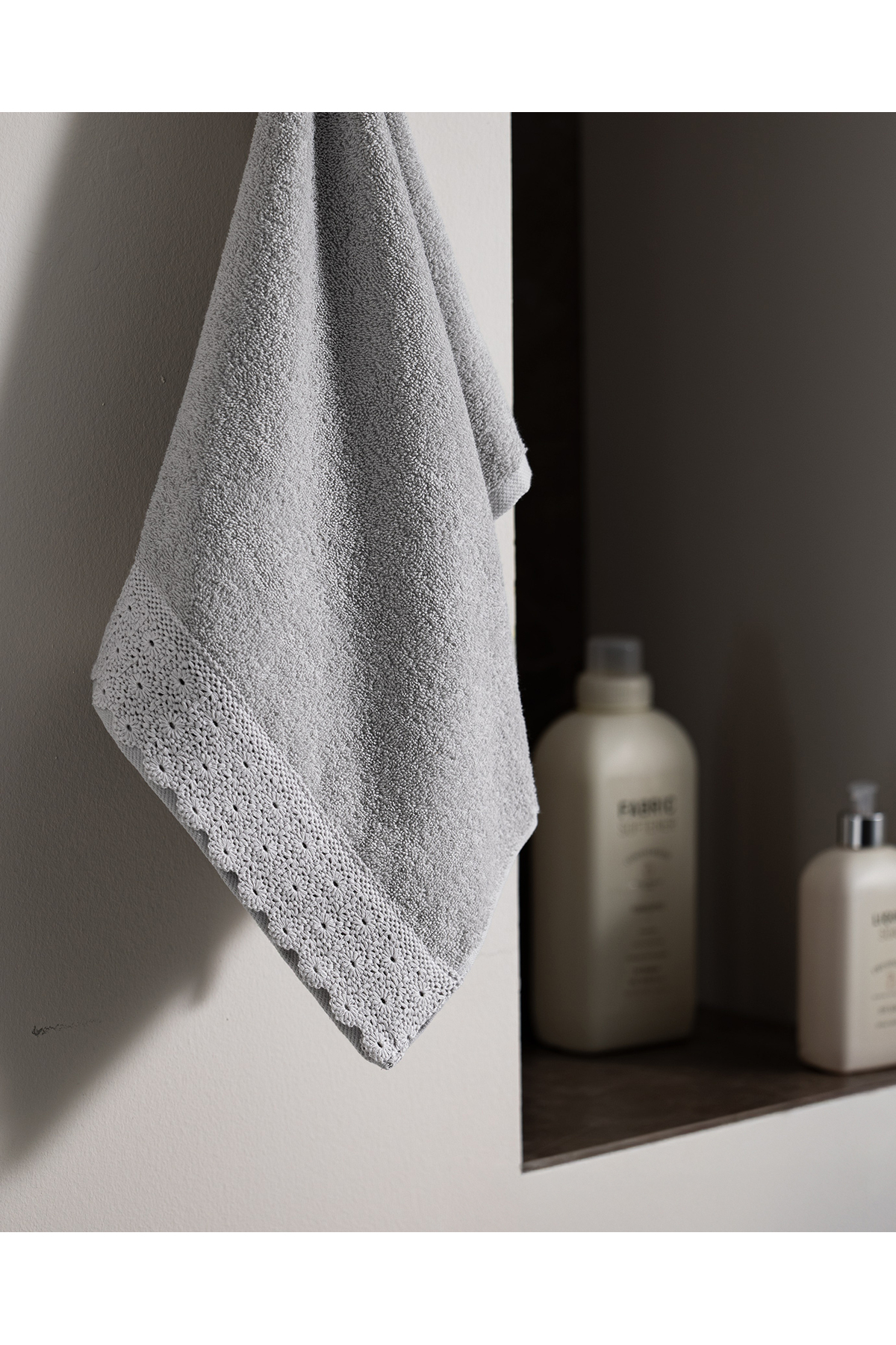 Madame Coco Analisa %100 Pamuk Yüz Havlusu - Gri - 50x70 cm - Görsel 2