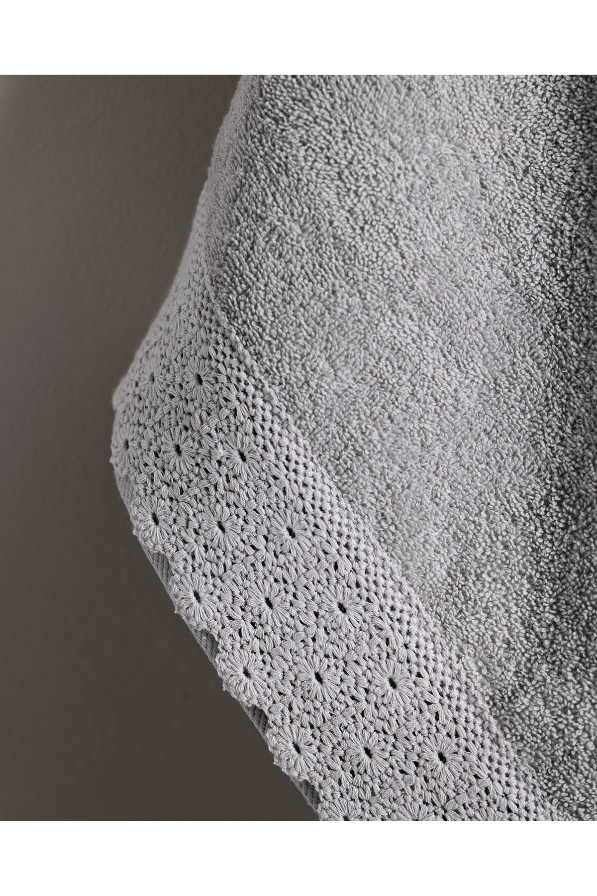 Madame Coco Analisa %100 Pamuk Yüz Havlusu - Gri - 50x70 cm - Görsel 3