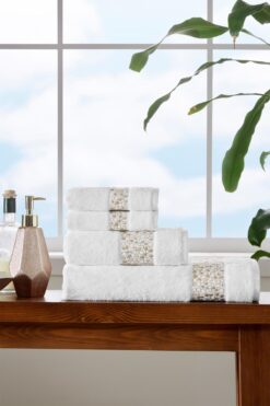 Özdilek DANIELA BEYAZ DUŞ SETİ/MİSAFİR SETİ/HAVLU SETİ