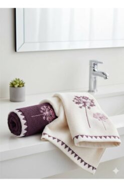 Özdilek Erba Seca/bej-mürdüm 2li Havlu