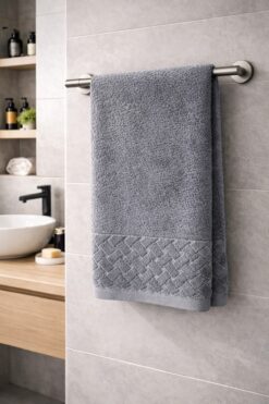 Bikaya Home Kısmi Kadife Büyük Boy Banyo Havlusu 90x150 cm | Yumuşak Dokulu | Emici & Konforlu | Günlük Kullanım