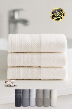 Vionel Home Softure 3’lü El Yüz Havlusu | Günlük Kullanım | 50x90 Cm | Ekru | Yumuşak, Dayanıklı