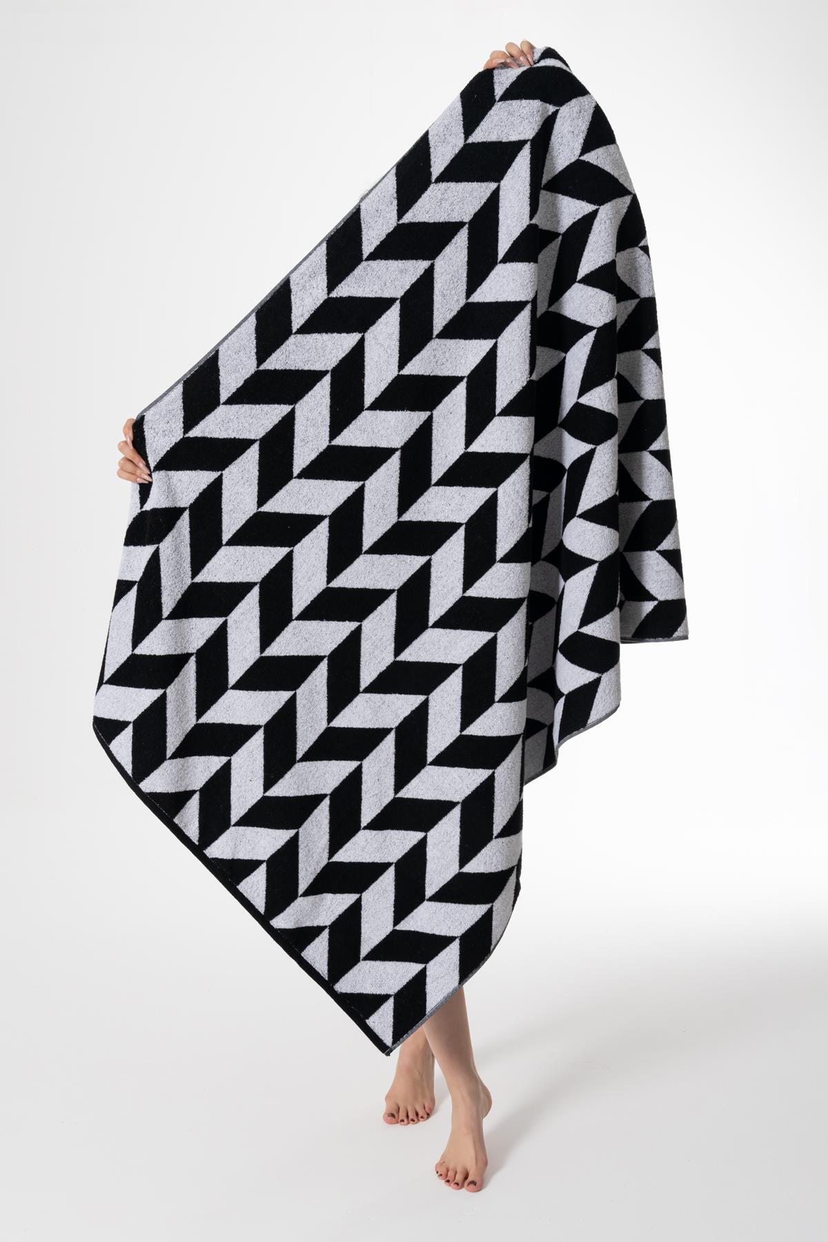 Ender Home 100x150 Iplik Boyalı Jakarlı Bukle Hamam Sauna Plaj Banyo Havlusu - Görsel 2