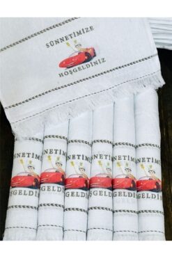 yörük tuhafiye Sünnet Havlusu Araba Havlusu Konvoy Havlusu 12li Paket ,sünnet Kınası,dügünü Hediyelik,kırmızı Araba