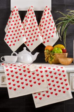 Casnack Nora 5 Adet Baskılı Mutfak Havlusu Seti 30x50 cm