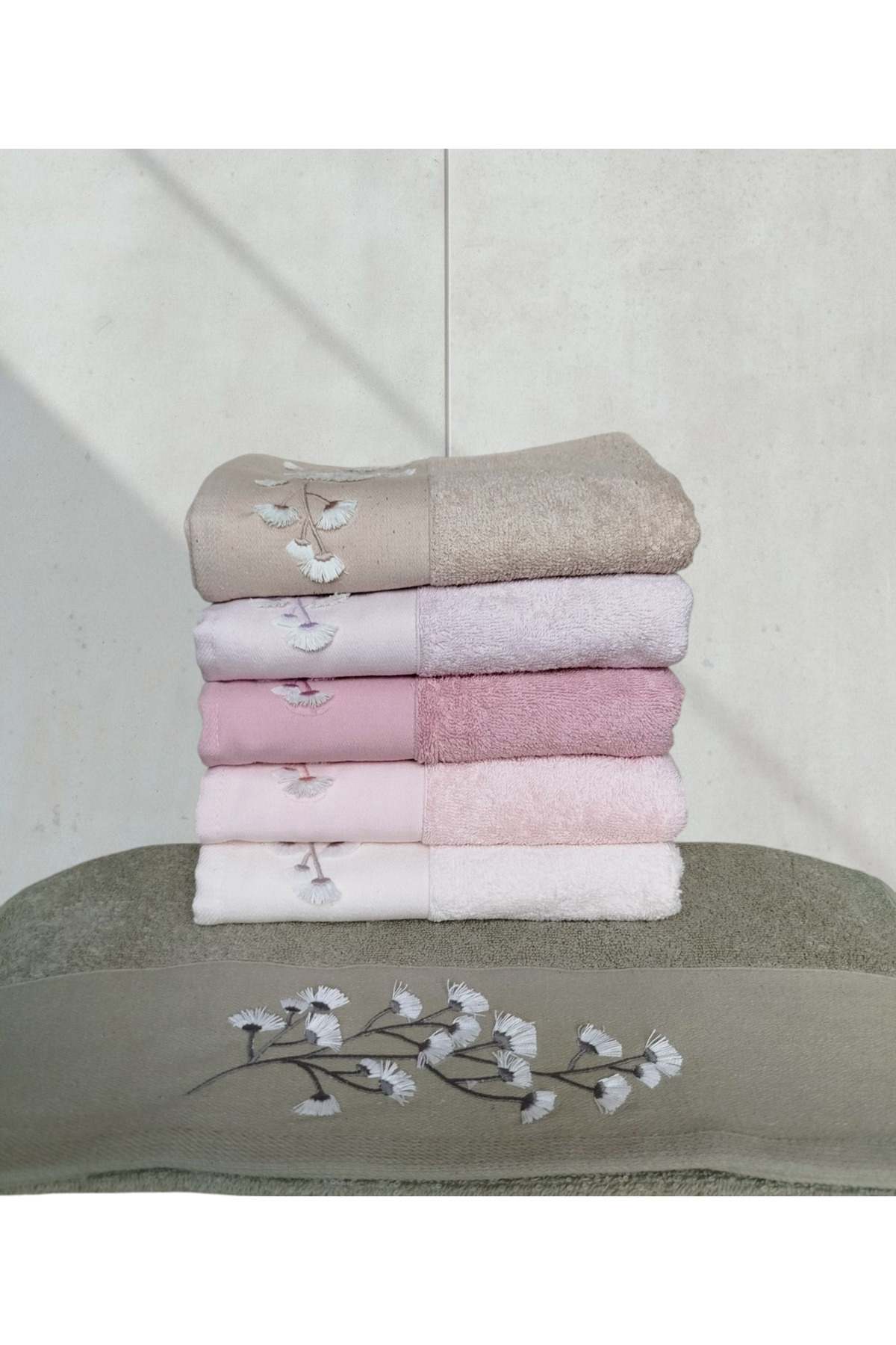 Nurpak Nazenin % 100 Pamuklu 3 D 6 lı El Yüz Havlusu - Görsel 3