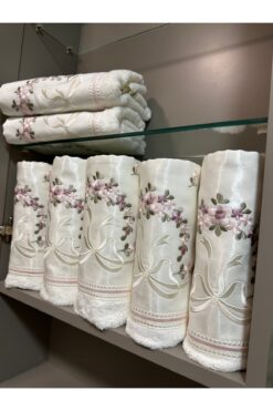 incisecrethome Yeni Model Havlu 1 Adet Nakış Işlemeli Bambu Yüz Havlusu 50*90 Cm