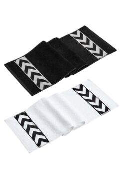 VEVİEN HOME Sergeant 30x100 Cm %100 Pamuk(450 GSM) Siyah-Beyaz 2'li Spor Havlusu Fitness Gym Golf Boks Havlusu