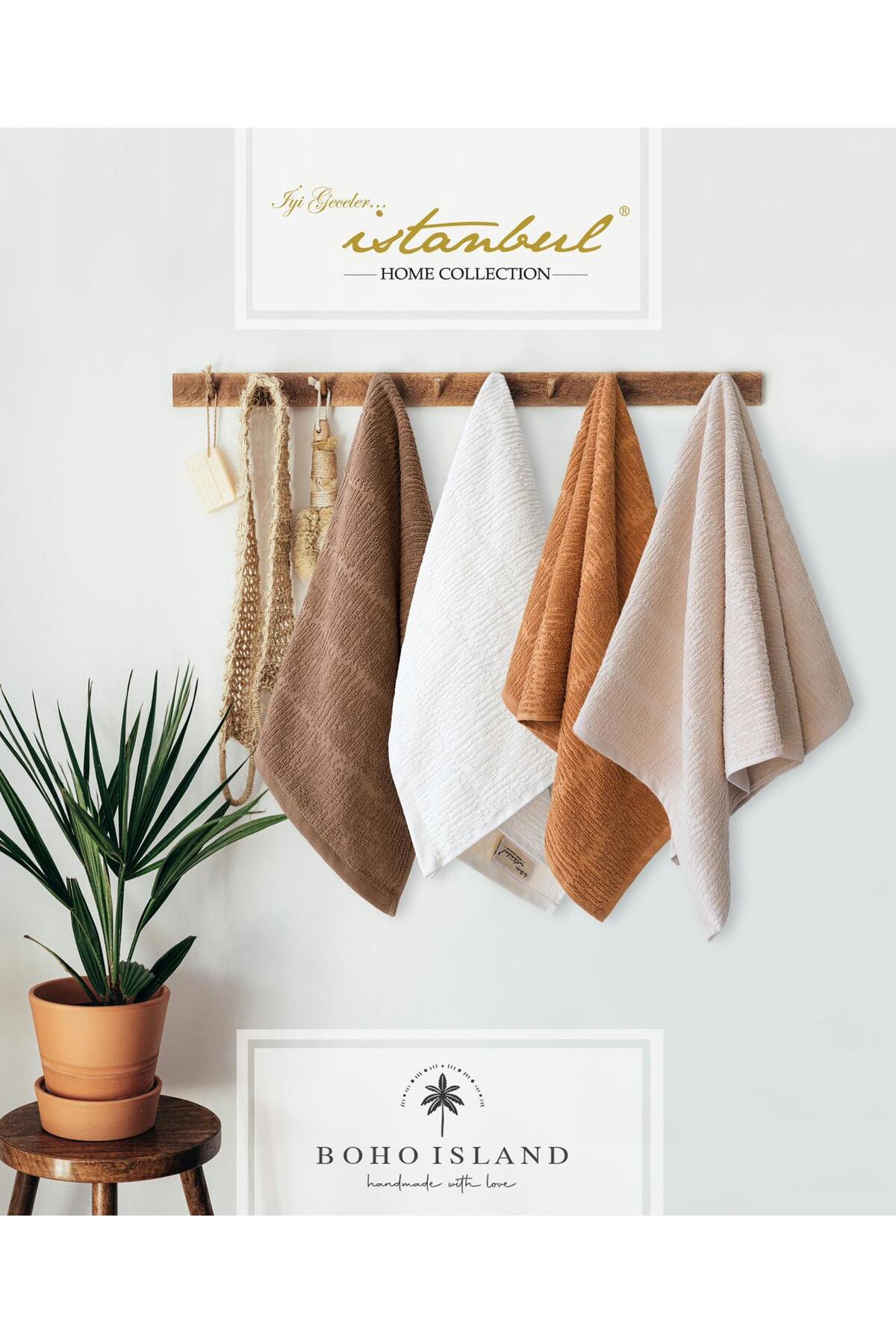 İyi Geceler İstanbul %100 PAMUKLU BOHO ISLAND 50X90 CM 4 LÜ HAVLU SETİ - Görsel 3