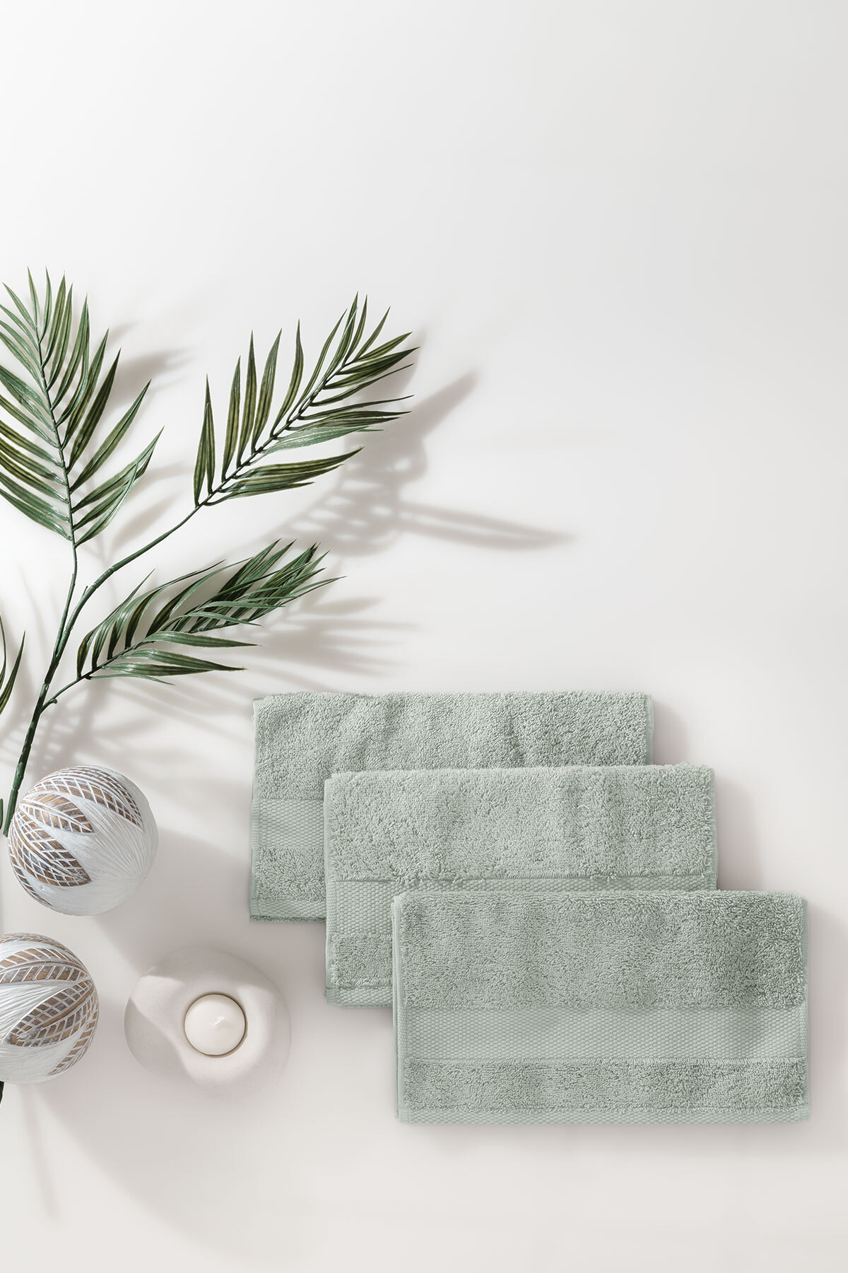 Yataş Essentials 3'lü Misafir Havlusu Seti Nil Yeşili - 30x50 Cm