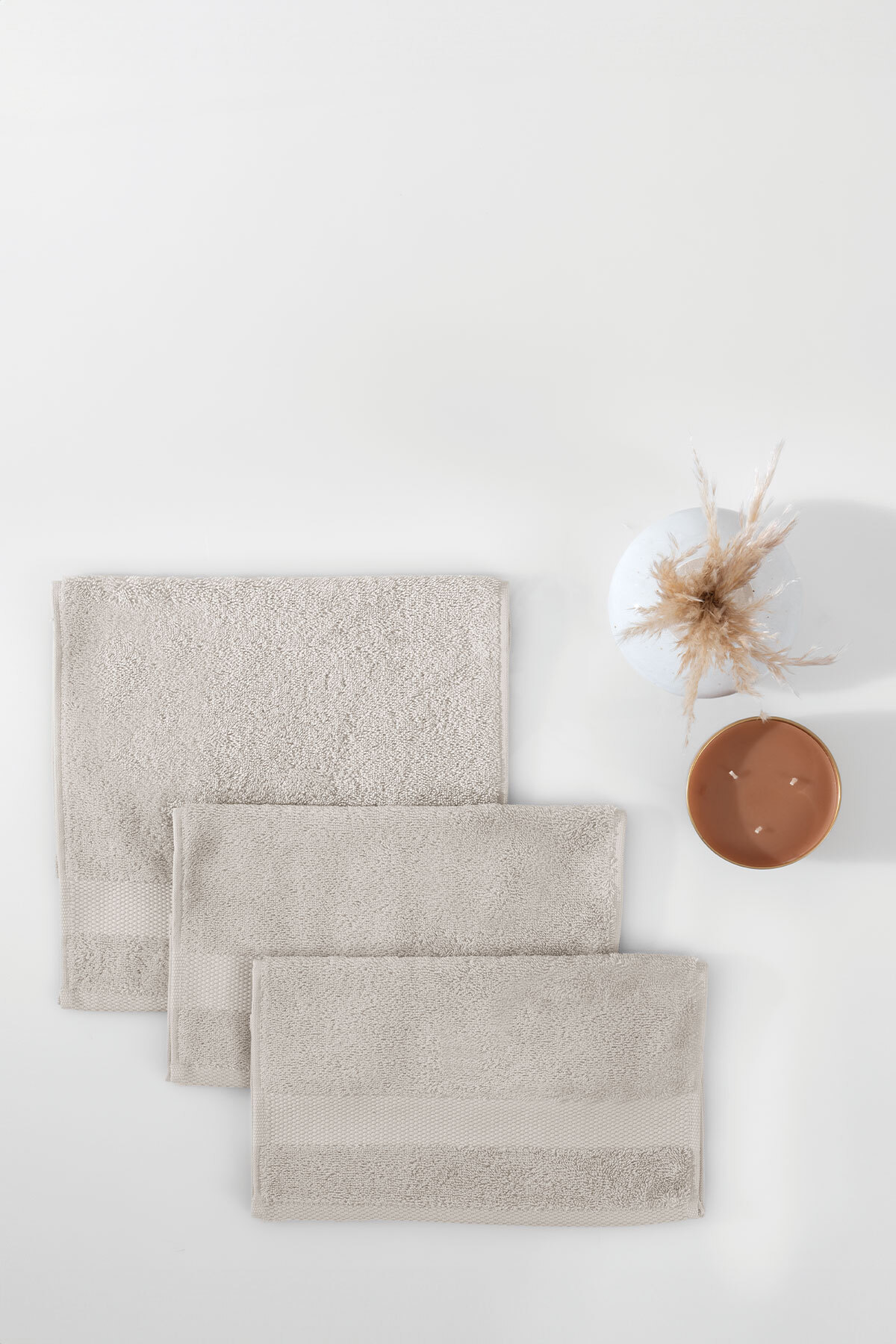 Yataş Essentials 3'lü Misafir Havlusu Seti Bej - 30x50 Cm