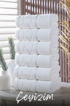 Çeyizim %100 Pamuk Desenli El & Mutfak Havlusu | Kurulama Bezi | 6 Adet 30x50 cm | Yumuşak & Emici