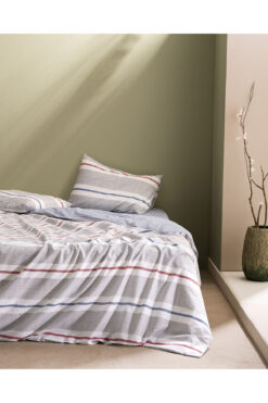 Madame Coco Burcet Çift Kişilik %100 Pamuk Ranforce Baskılı Çarşaflı Çarşaflı Nevresim Takımı - Gri