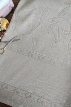 Şelale Etamin 2'li 50x90 Jakarlı Saçaksız Boşluklu Kanaviçe Boyama Krem