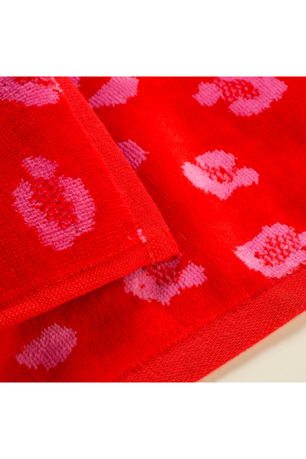 Zsa Zsa Zsu Tabea Nakışlı Kadife Pamuk Yüz Havlusu 50x90 Cm Pembe - Kırmızı - Görsel 3
