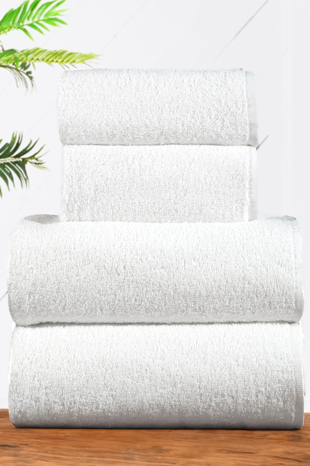 Comfort Home 4'lü Beyaz Banyo Seti Hamam Takımı Havlu Seti 70x140cm 40x75cm