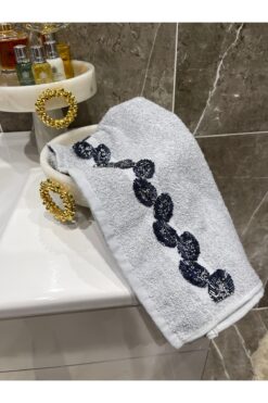 Rose Marine Mavi Taşlı Çeyizlik Havlu