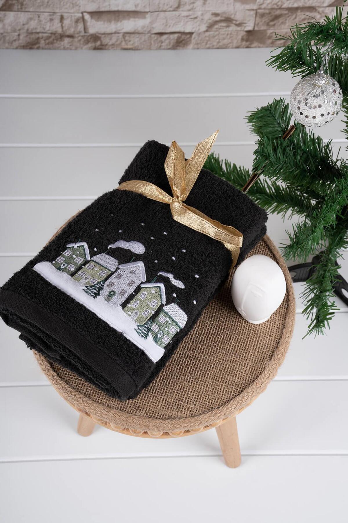 Baveno %100 Pamuk İkili 40x70 Cm Nakışlı Havlu/Havlu Seti - Görsel 2