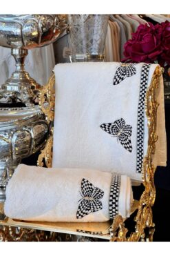 Antepiş Home KELEBEK NAKIŞLI YÜZ HAVLUSU