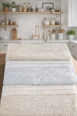 Yoncagül madamgold havlu 50x90 3 adet yaprak desen ( gold-gümüş-bronz) el ve yüz havlusu