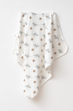 yukobaby bebeğiniz için en doğalı Little Rabbit Naturel Pamuklu 80x90 cm Tek Kat Bebek Battaniye