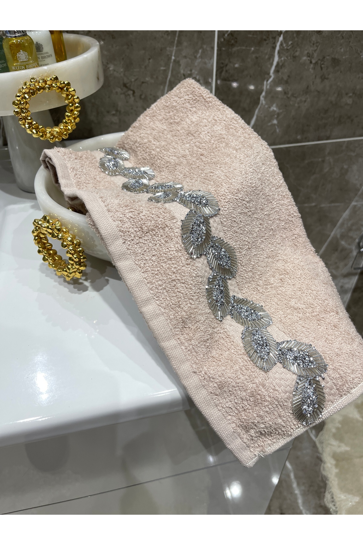 Rose Hürrem Taşlı 2li Havlu Seti - Görsel 2