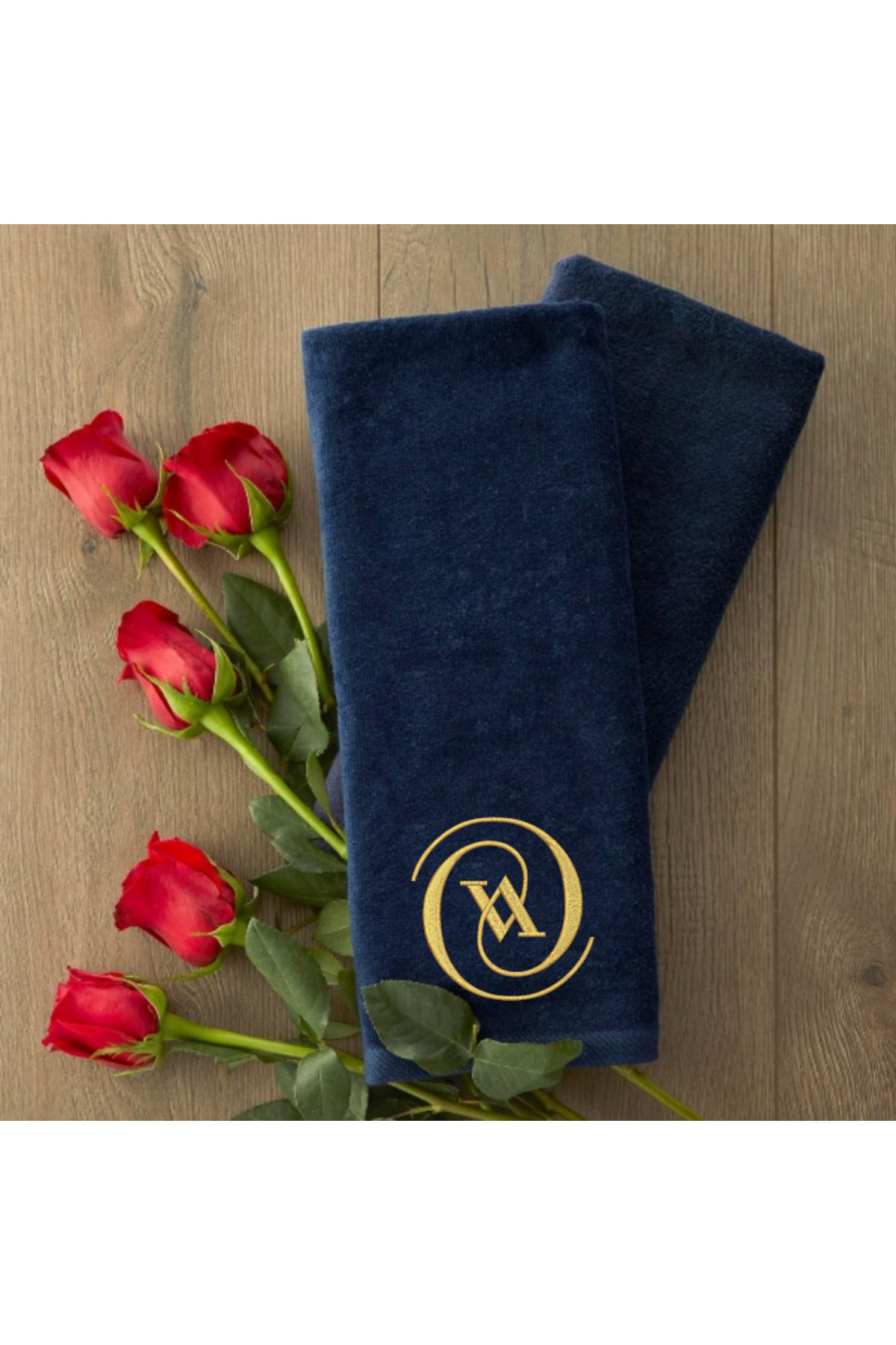 Ursa V HARFİ NAKIŞLI DEKORATİF MUTFAK VE BANYO HAVLUSU 2 ADET 30x50 - Görsel 3