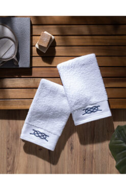 Madame Coco Avery 2'li %100 Pamuk El Havlusu - Beyaz - 30x50 cm