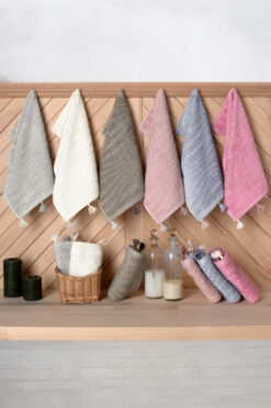 Bersay Eliz 6'lı 30x50, %100 Pamuk, Püsküllü Mutfak & El Havlu Seti – Yumuşak, Emici, Şık