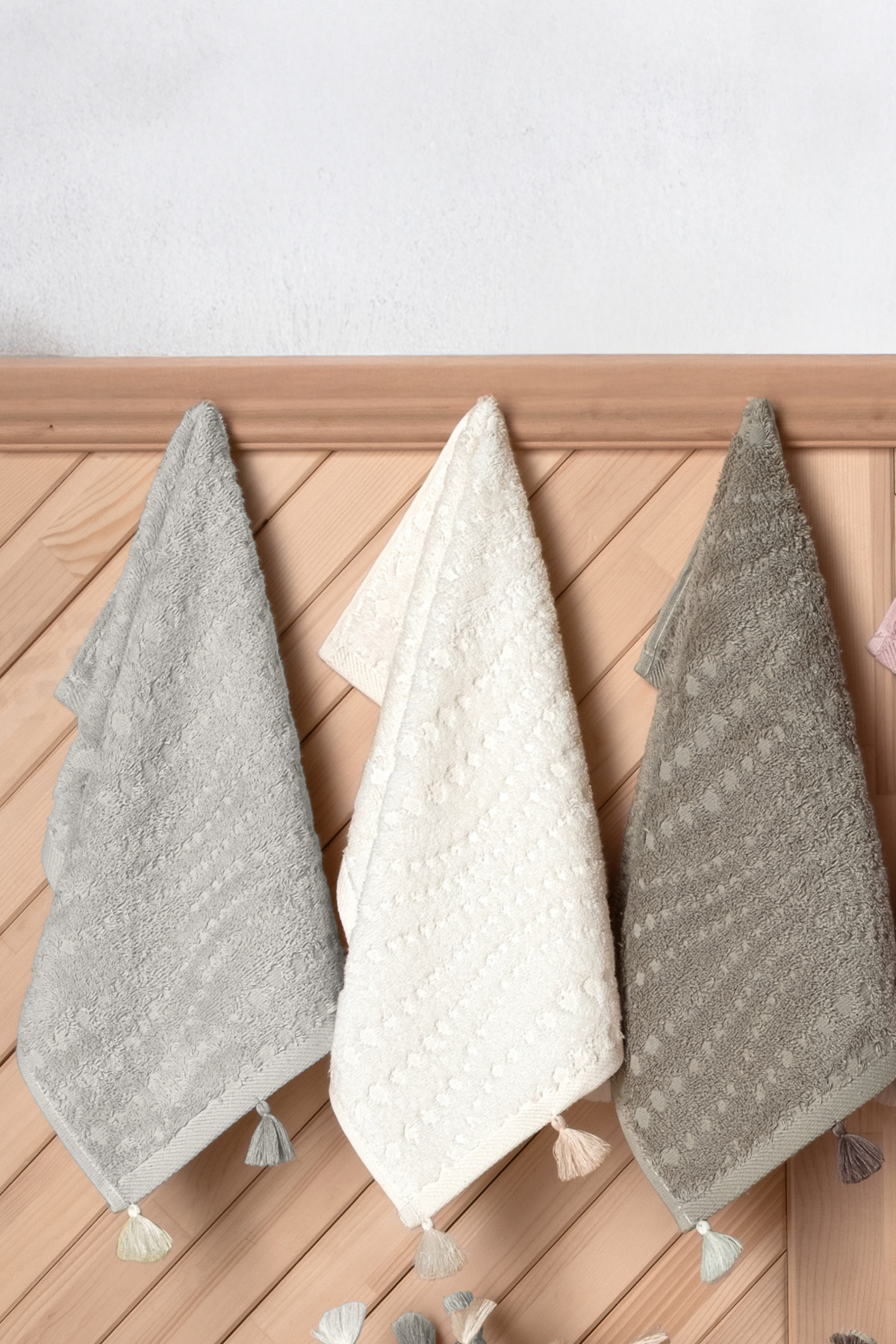 Bersay Eliz 6'lı 30x50, %100 Pamuk, Püsküllü Mutfak & El Havlu Seti – Yumuşak, Emici, Şık - Görsel 3