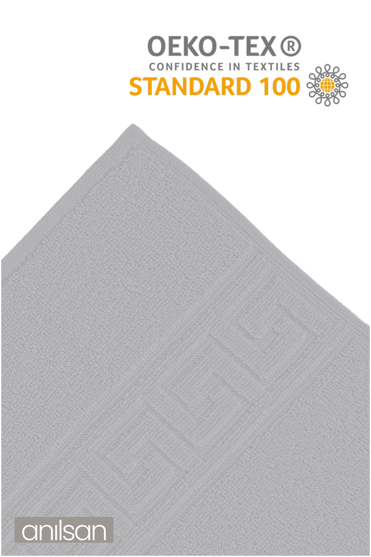 Anılsan Greek Gri El Havlusu - 50x90 Cm, 225 Gr, %100 Pamuk, Spa Ve Otel Havlusu - Görsel 3