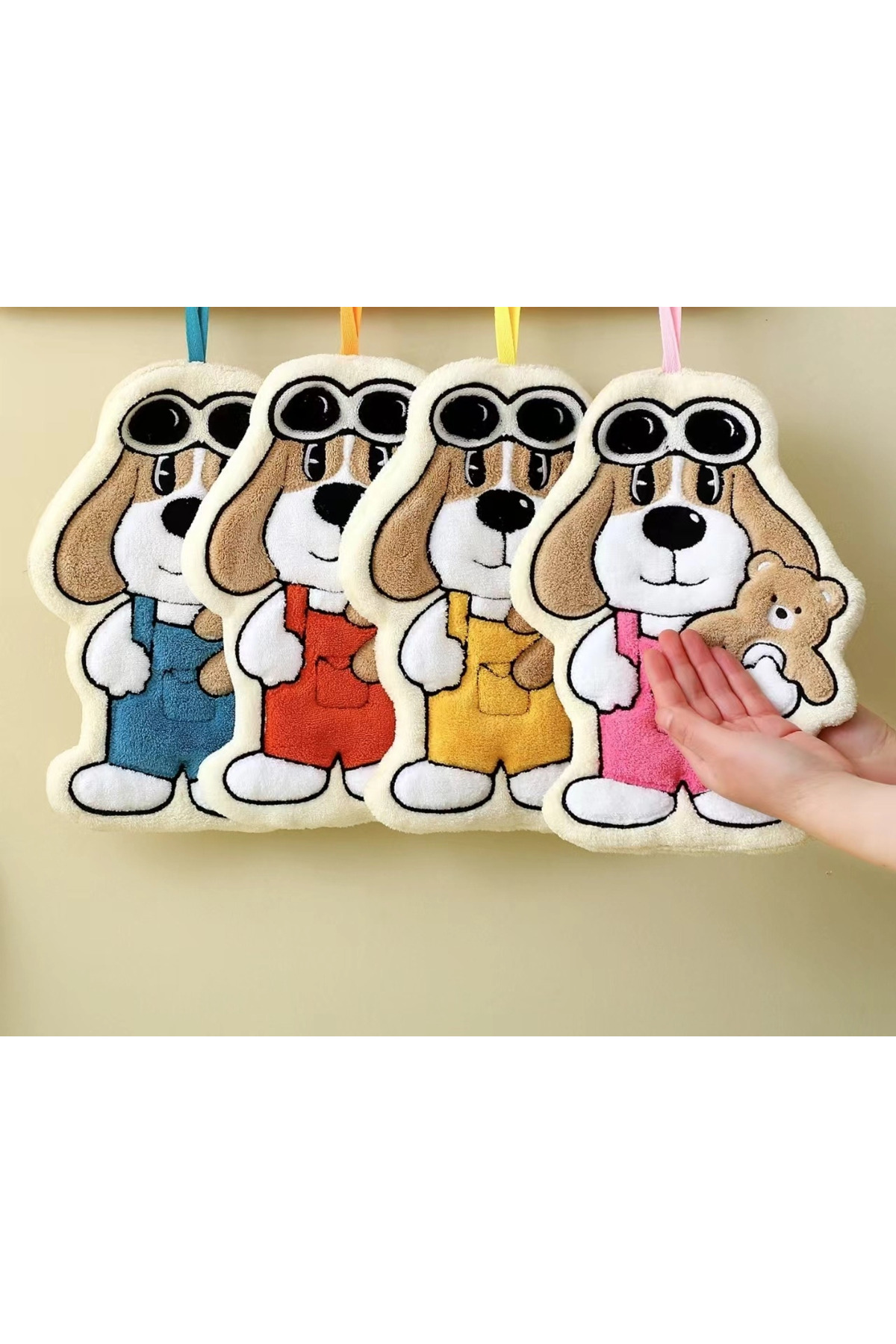 Havlum Sevimli Köpek Figürlü Askılı Havlu | Yumuşak El & Yüz Havlusu | Çocuk Havlusu