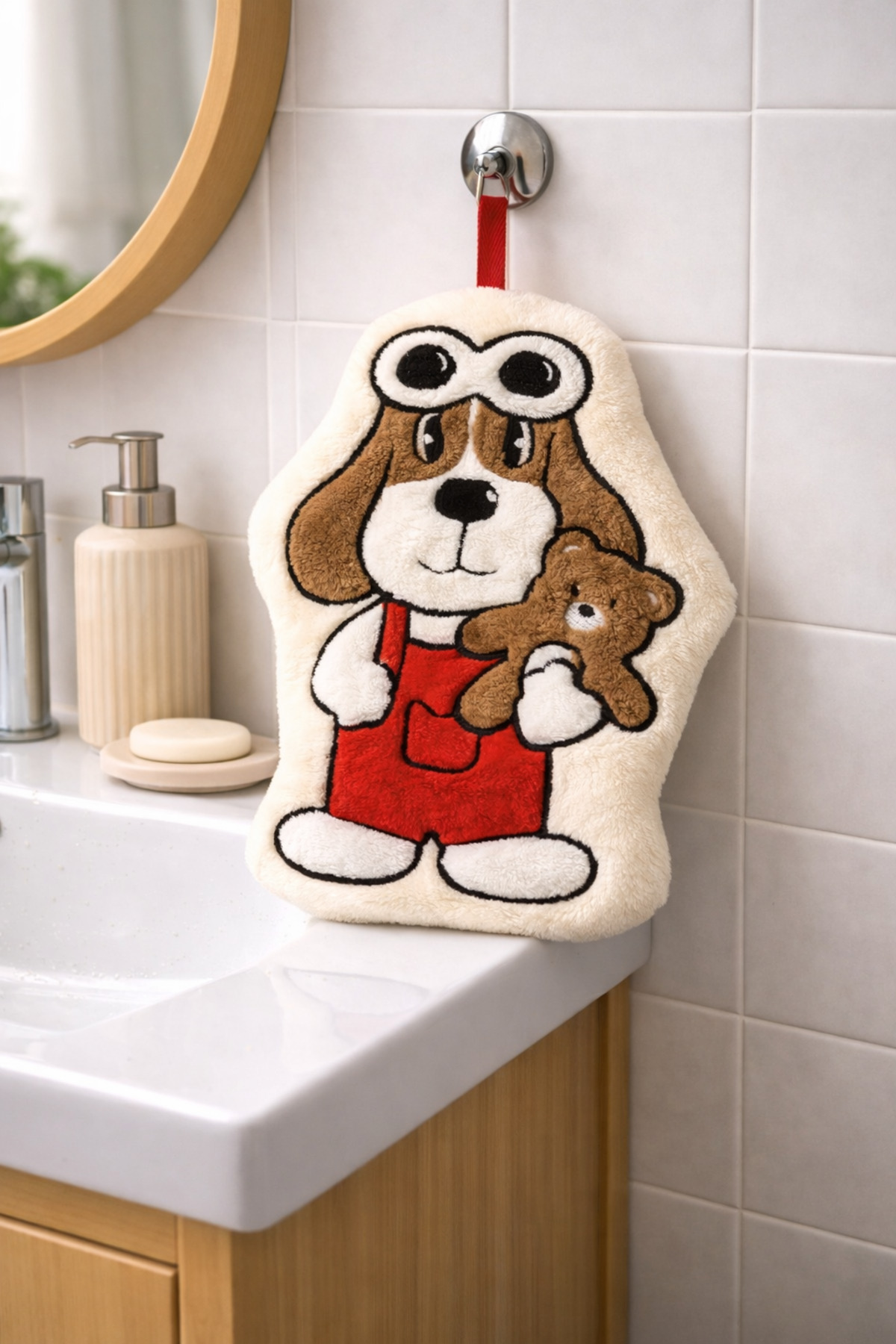 Havlum Sevimli Köpek Figürlü Askılı Havlu | Yumuşak El & Yüz Havlusu | Çocuk Havlusu - Görsel 2