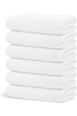 INTER Z 6'lı Set Beyaz %100 Pamuk El Havlusu 50x90 Cm, Otel Havlusu
