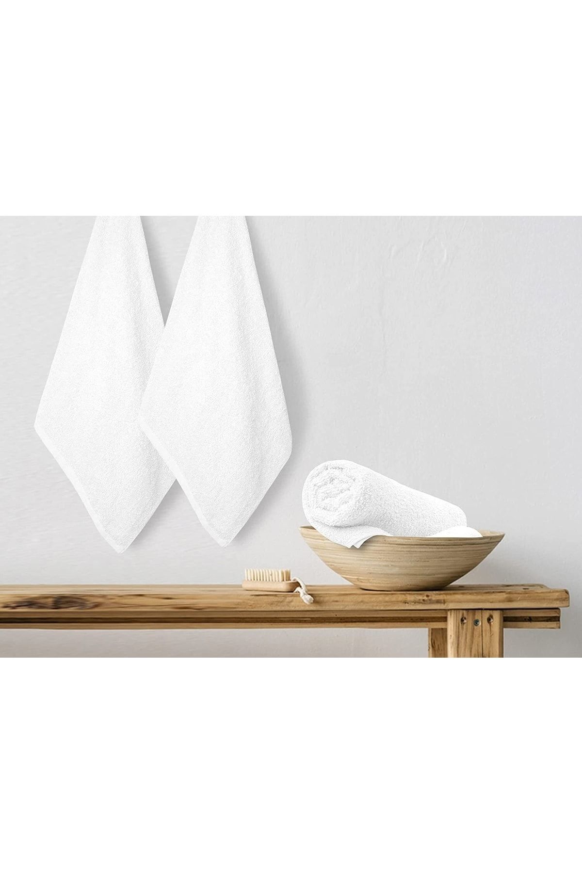 INTER Z 6'lı Set Beyaz %100 Pamuk El Havlusu 50x90 Cm, Otel Havlusu - Görsel 2