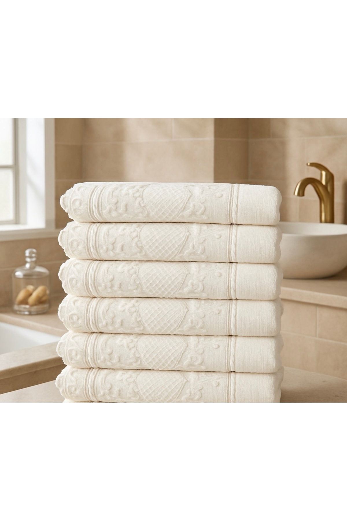 Çeyiz Bahçesi Çeyiz bahçesi altılı kadife havlu 50 × 90