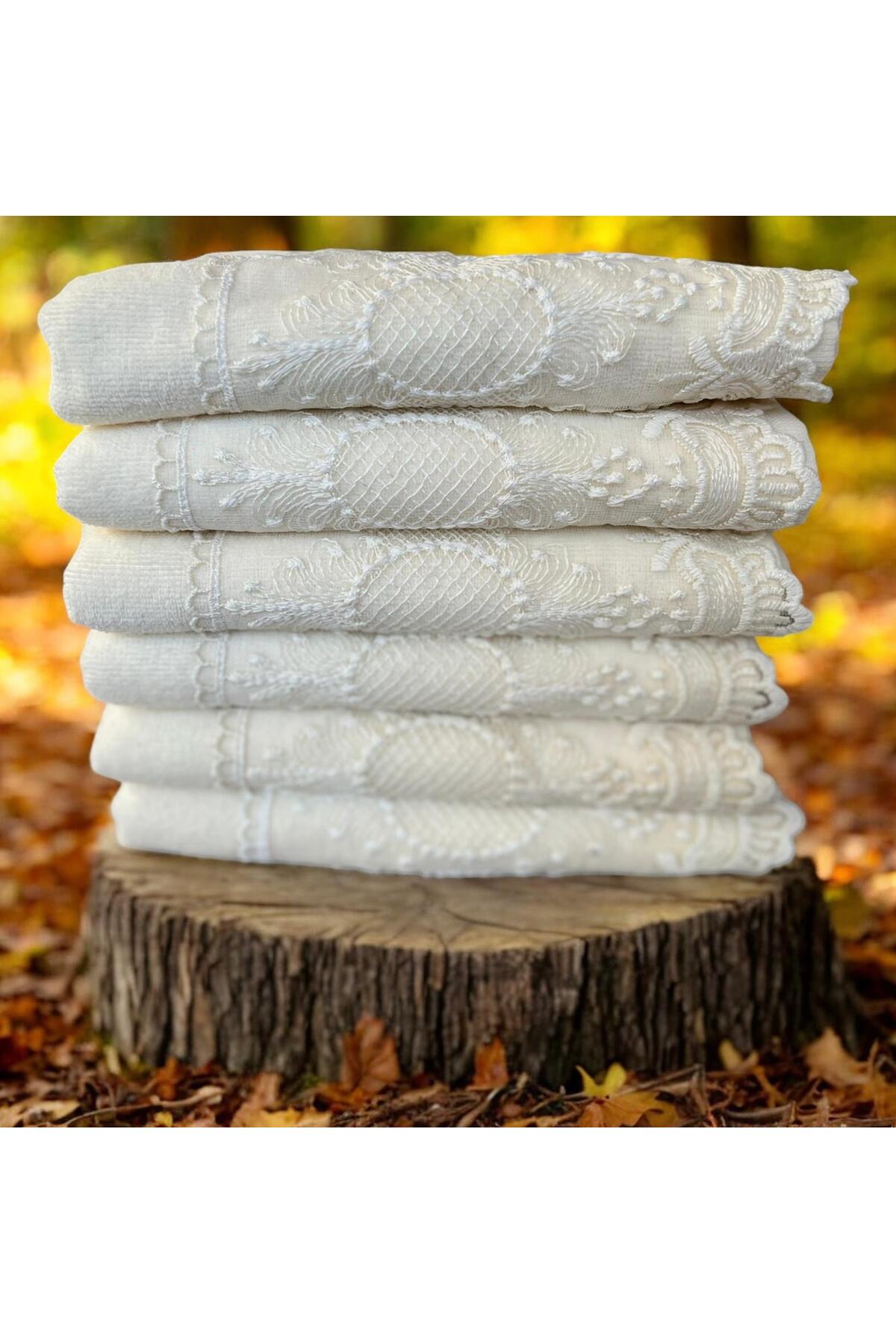 Çeyiz Bahçesi Çeyiz bahçesi altılı kadife havlu 50 × 90 - Görsel 2